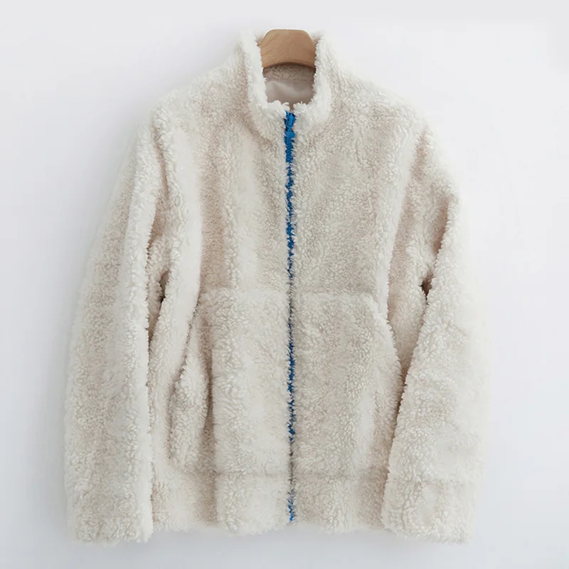 

Autumn Winter Real Fur Coat Women Clothes 2019 100% Wool Jacket Korean Women's Fur Coat Sheep Shearling Chaqueta Mujer V19F36043