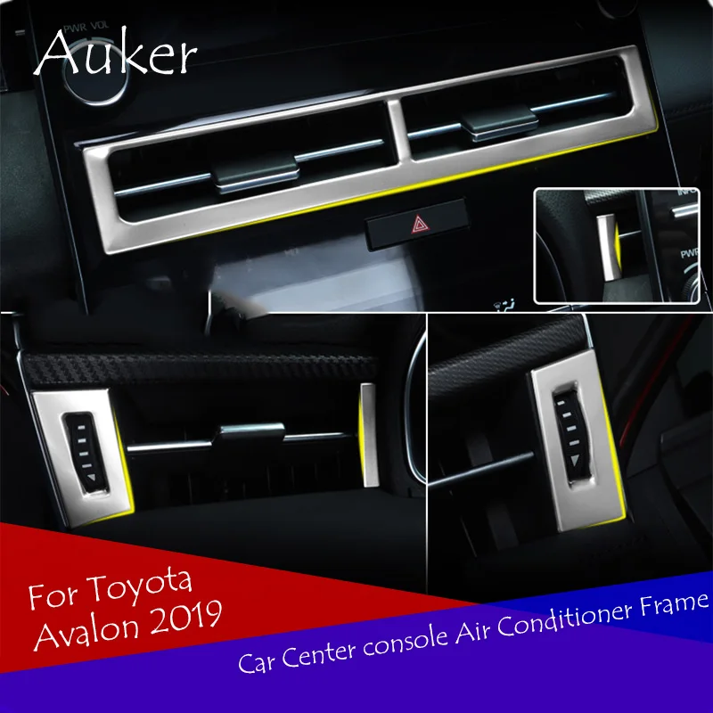 

Car Center console Air Conditioner Vent Outlet Frame Cover Trim Stickers Styling 5Pcs/Set For Toyota Avalon 2019