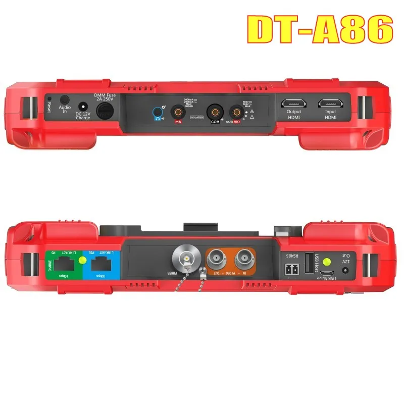 DT-A86 7 дюймов H.265 4 к Сеть HD IP TVI CVI AHD CVBS CCTV камера тест er монитор+ TDR кабель тест+ мультиметр+ лазерный измеритель мощности