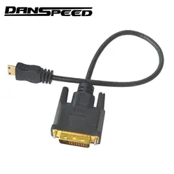 Danspeed 30 см 11.8 "позолоченный мини-HDMI/DVI-D 24 + 1 Булавки Digital Cable ведущий для HDTV Планшеты ЖК-дисплей