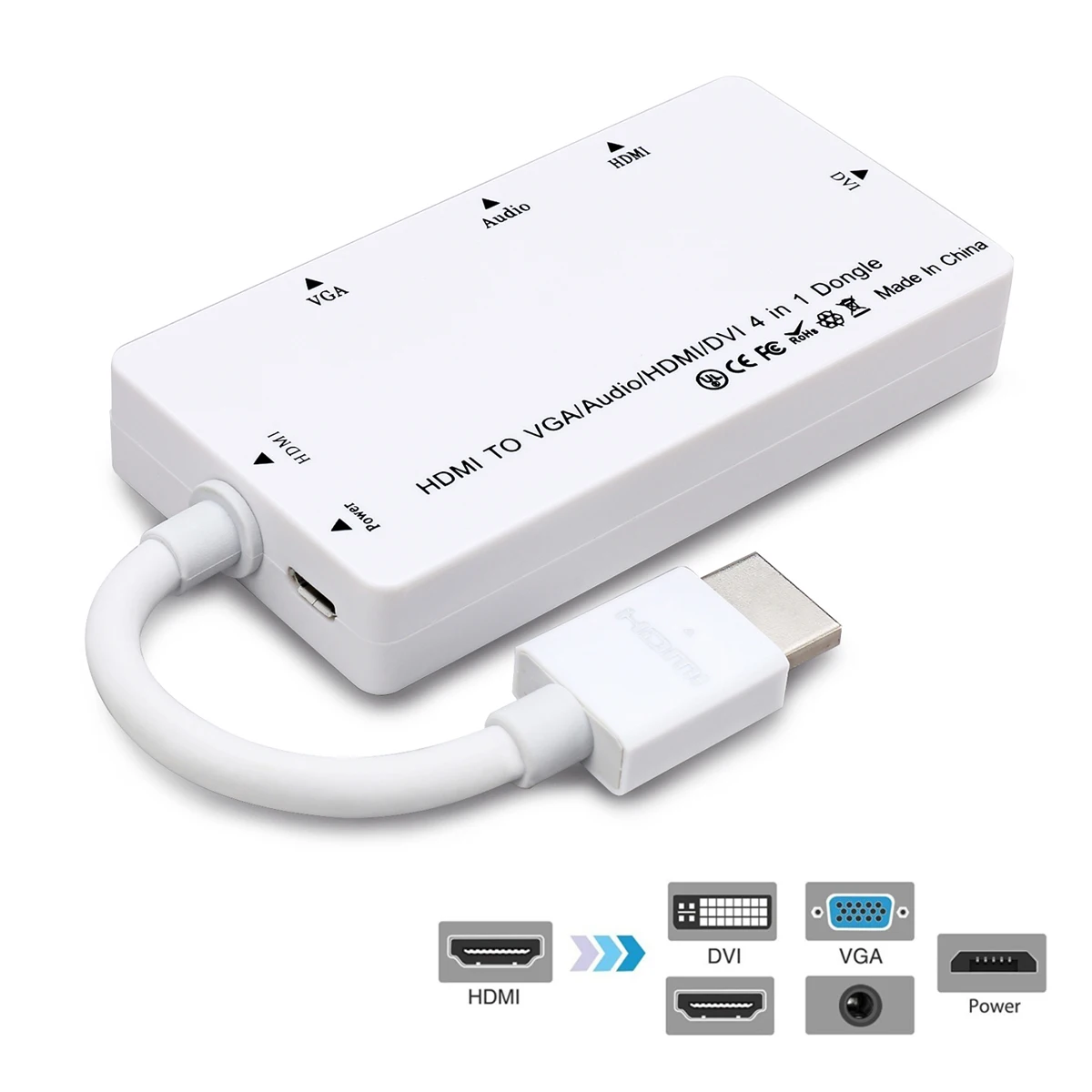 Адаптер HDMI VGA/Audio/HDMI/DVI 4 в 1 адаптер многопортовый сплиттер конвертер для PS3 HDTV ПК