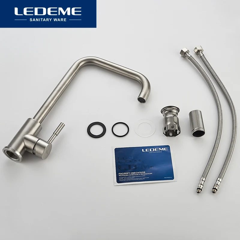 LEDEME Смеситель для кухни сталь SUS304 Цвет: нерж. L4998 4| |