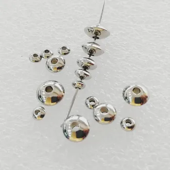 

50pcs/lot Stainless Steel Flat Bicone Spacer Beads Hypoallergenic Rondelle Spacer Charm Bead for DIY Bracelet Jewelry Crafts