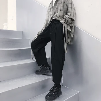 

Korean Fashion Nine Pants Super Handsome Street Hip hop Wind Exaggerated Pants Comfortable Straight Pants Size M-XL