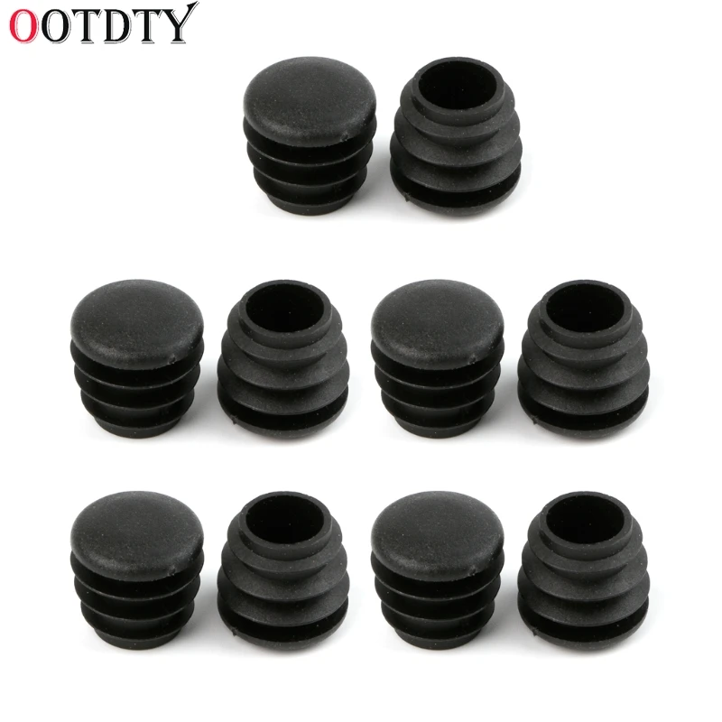 OOTDTY 10 шт черные пластиковые ножки для мебели заглушка для круглых труб - Цвет: B 19