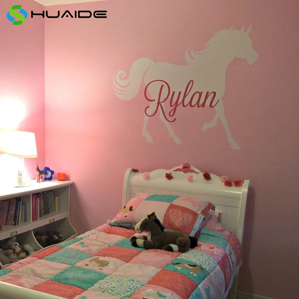 

Personalized Name Horse Wall Sticker Vinyl Horse Decal Pony Decal Horse Wall Decal Horse Home Decals Bedroom Wall Art Mural A-3