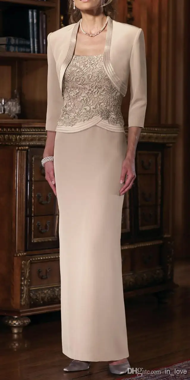 mother of the bride long dresses with jackets