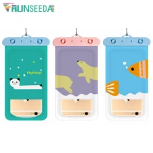 Runseeda 6 дюймов мультфильм плавательный мешок милый водонепроницаемый чехол для мобильного телефона герметичный пакет для Iphone huawei сотовый телефон Xiaomi