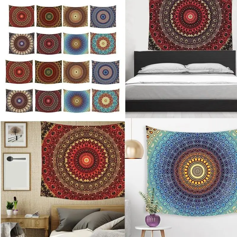 

Boho Print Blanket Mandala Hanging Wall Tapestry Picnic Yoga Mat Home Art Decor for Dormitory Tapestry Room Decoration Bedspread
