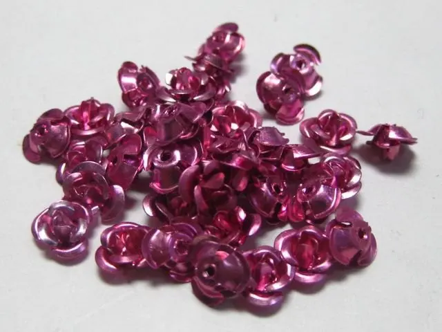 

200 Pink Aluminum Metal Rose Flower Beads 8mm Finding