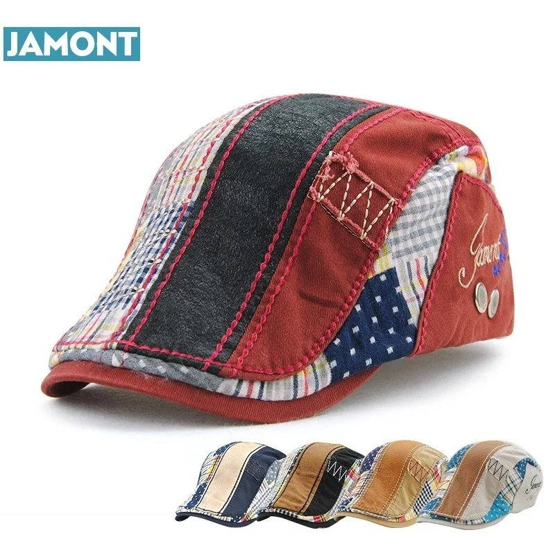 Jamont Мода Берет Hat Casquette Кепки хлопок Шапки для Для мужчин и Для женщин детская Кепки для женщин Защита от Солнца шляпа Gorras planas без каблука кепки s