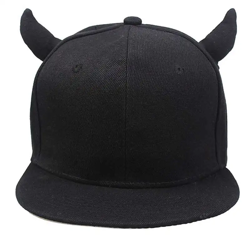

WZCX 2019 Fashion New Solid Color Tide Horn Hip Hop Cap Unisex Adjustable Spring Summer Baseball Cap Adult Cap