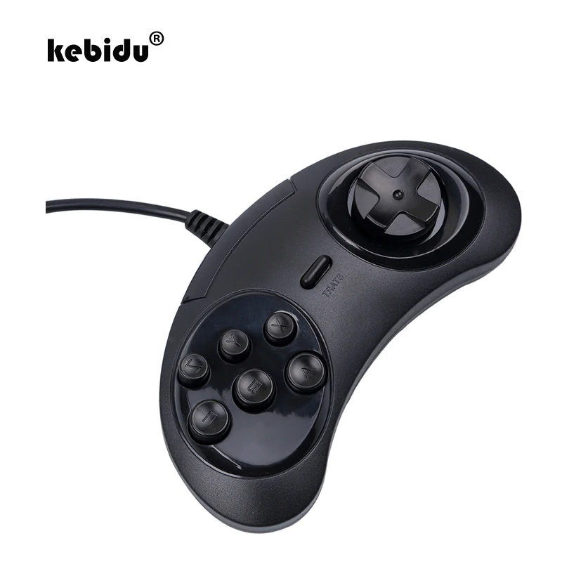 

kebidu 2018 New USB Classic Wired Gamepad USB Game Controller Joypad 6 Buttons for SEGA Genesis/MD2 Y1301/ PC /MAC Mega Drive
