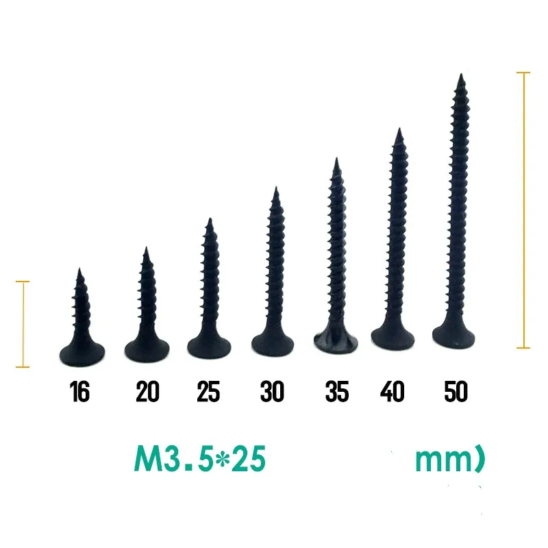 100 шт. с крестообразной головкой и жесткий Самонарезающий винт с плоской головкой, m3.5 гипсокартона центральный вал червяка стены Самонарезающий винт