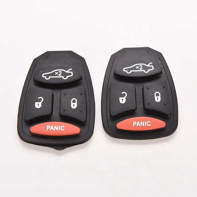

For Jeep Key Shell Car Accessories 1Pcs New Black 4 Button Remote Car Key Fob Replacement Rubber Pad Repair For Chrysler Dodge