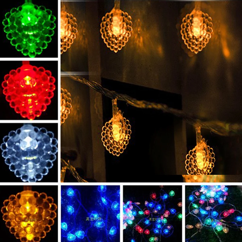 10m 50led Led string Light Colorful LED Heart Christmas ...