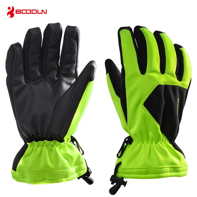 Goedkoop Boodun 5 Kleuren Mannen Vrouwen Snowboard Handschoenen Dikker Warm Waterdicht Ski Skiën Handschoenen Touch Screen Winter Outdoor Sneeuw Handschoenen