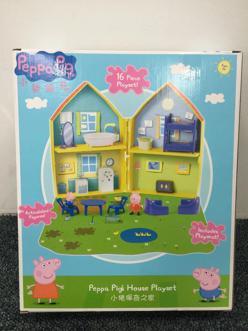 Подлинный игровой набор Peppa Pig Peppa's Deluxe House, фигурка, игровой набор, детская игрушка, подарок, Официальный- оригинальная коробка