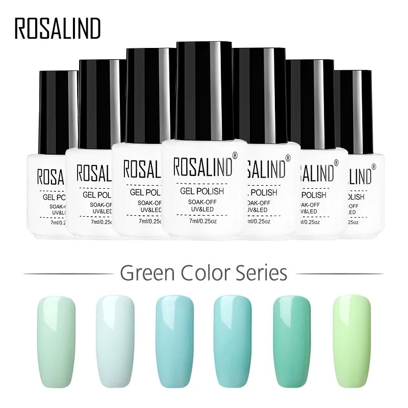 

ROSALIND Gel 1S 7ML Green Color Series Gel Nail Polish Gel Lacquer For Nail Extension Nail Art Primer UV Led Varnish Manicure