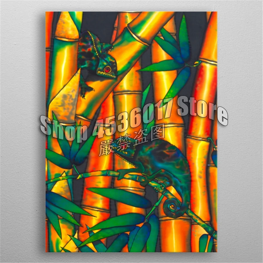 

5D Diy Diamond Painting Bamboo chameleon Diamond Embroidery Full Diamond Mosaic Animals Pictures Of Rhinestones Home Decor Craft