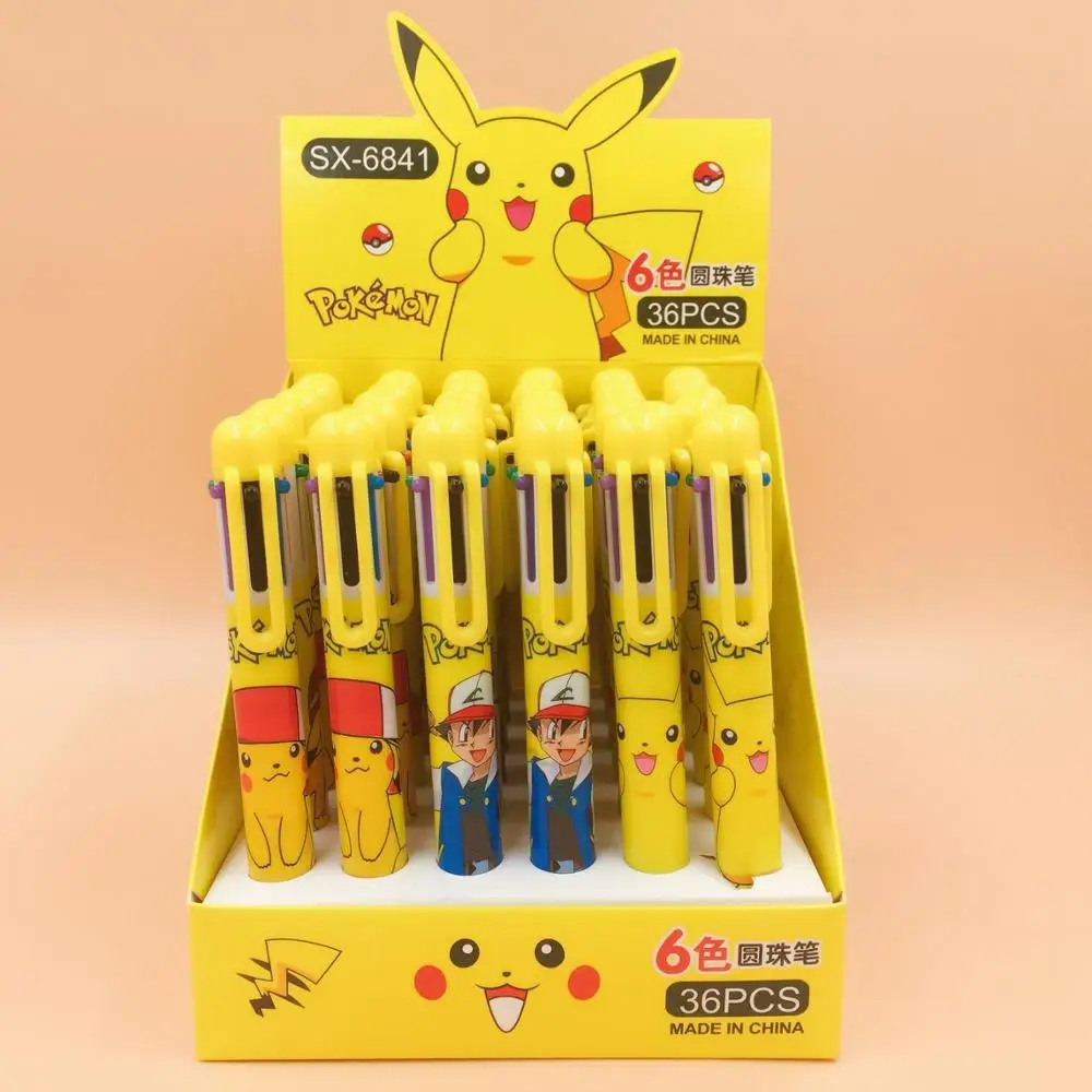 

36 pcs/lot Pikachu 6 colors Ballpoint Pen Cartoon animal ball pen School Office writing Supplies Stationery Gift