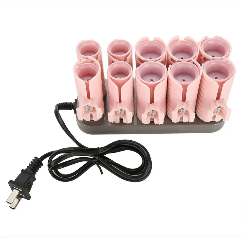 10Pcs/Set Professional Electric Heated Hair Rollers Curling Roll Hair Tube Roller Curlers Volume Curly Styling Tool + Case hair styling tool,hair curling tools