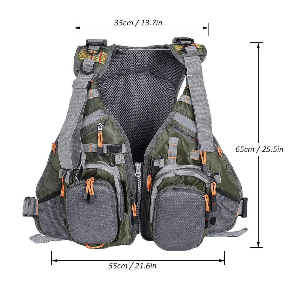 Lixada 3 In 1 Fly Fishing Vest with Backpack Vest Combo Army Green