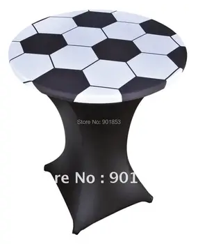 

80cm round football logo lycra spandex table topper