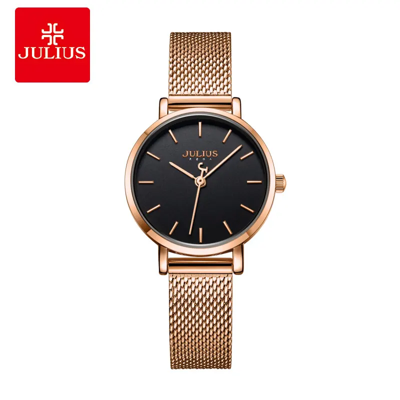 

Julius watch ultra-thin 6 mm simple casual ladies watch stainless steel fashion top brand 1164 girls waterproof 30 meters watch