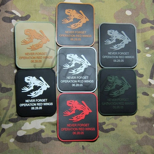 

DEVGRU Seal Skull Frog Operation Red Wings Never Forget Morale 3D PVC Patch Badges Black Red Green Grey Tan Luminous
