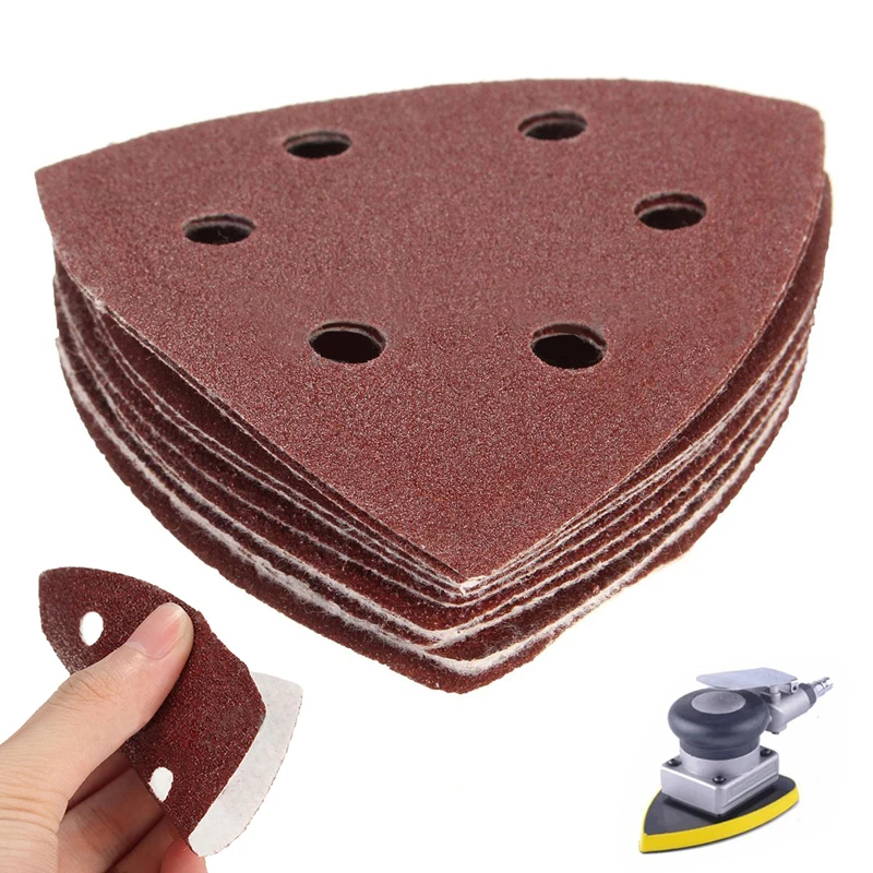 50Pcs x 90mm Triangle Sanding Sheets Mouse Detail Sander Pads 40 60 80 100 120Grit