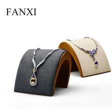 FANXI дисплей ювелирных изделий деревянное ожерелье дисплей ювелирные изделия стенд арочные ожерелье держатель Витрина с мягкой губкой для ювелирного магазина