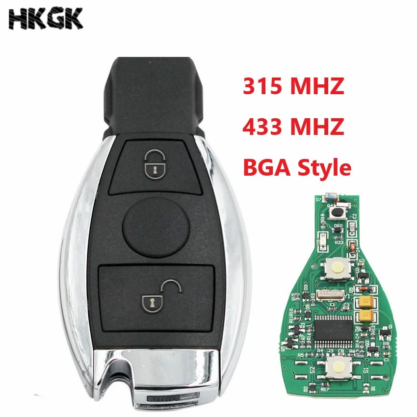 

2Buttons Smart Remote Key Keyless Fob For Mercedes Benz after 2000+ NEC&BGA replace NEC Chip 315mhz/433mhz