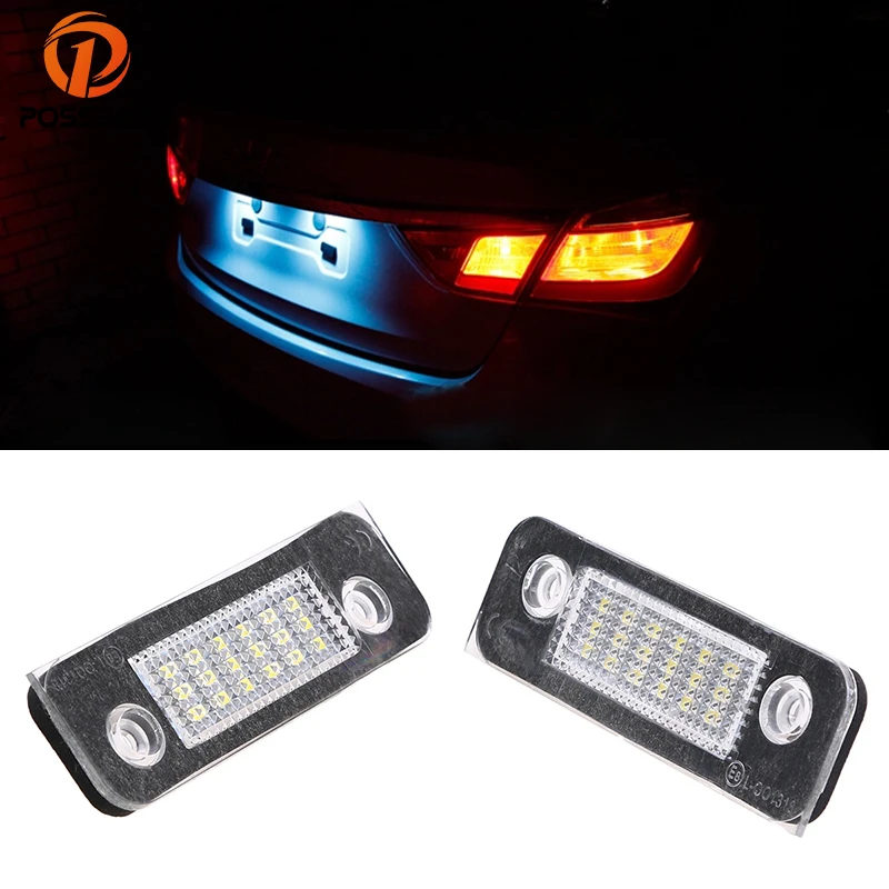 POSSBAY Car LED License Plate Light 18 LED Number License Plate Lamps
