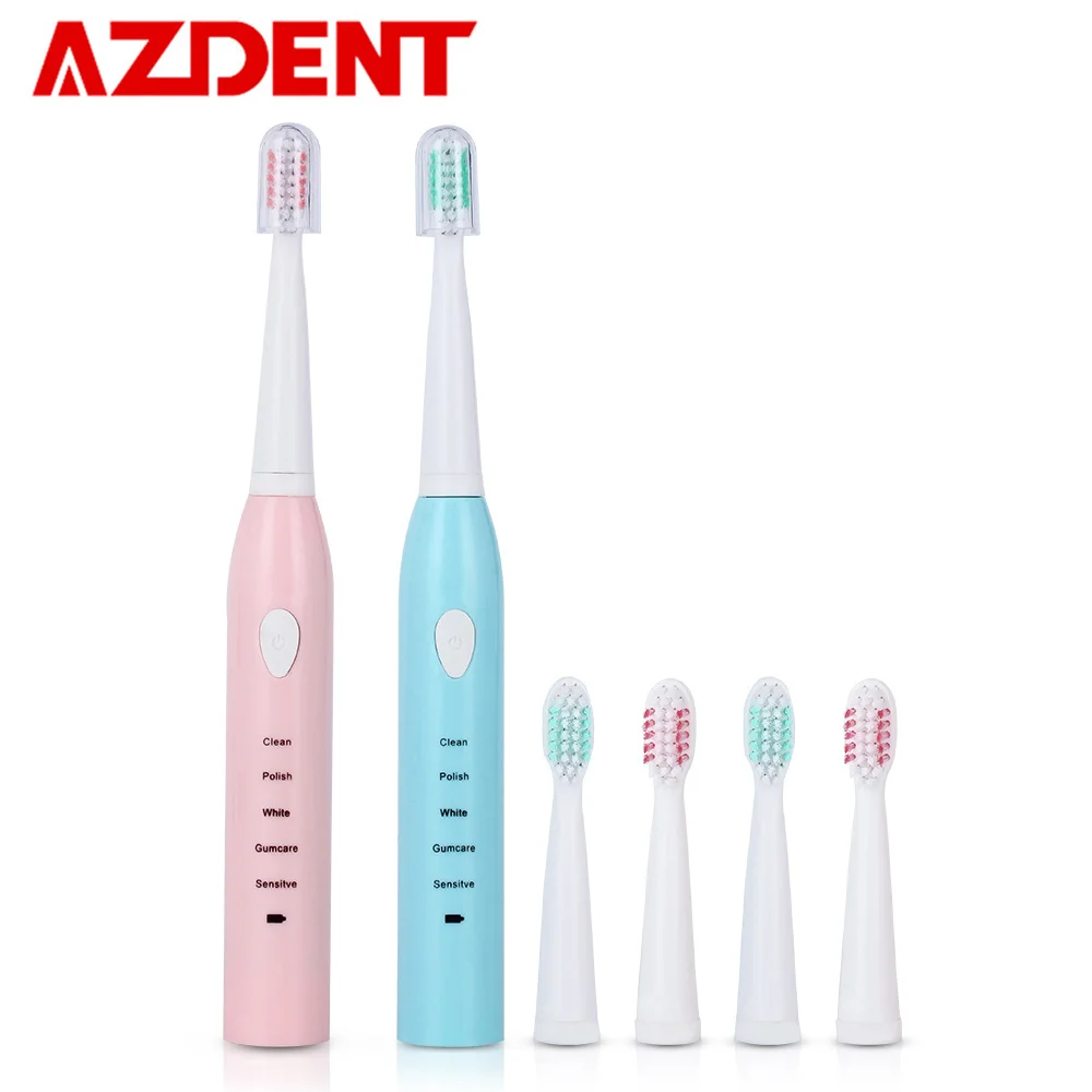 

Hot 5 Modes Electric Sonic Toothbrush with 4 Heads Rechargeable USB Charging Teeth Tooth Brush 2 Minutes Timer Vibration Cleaner