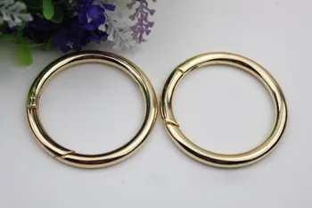 

6 pcs/ lot Pale golden bag accessories 5 cm inner diameter opening big spring coil connect button open ring