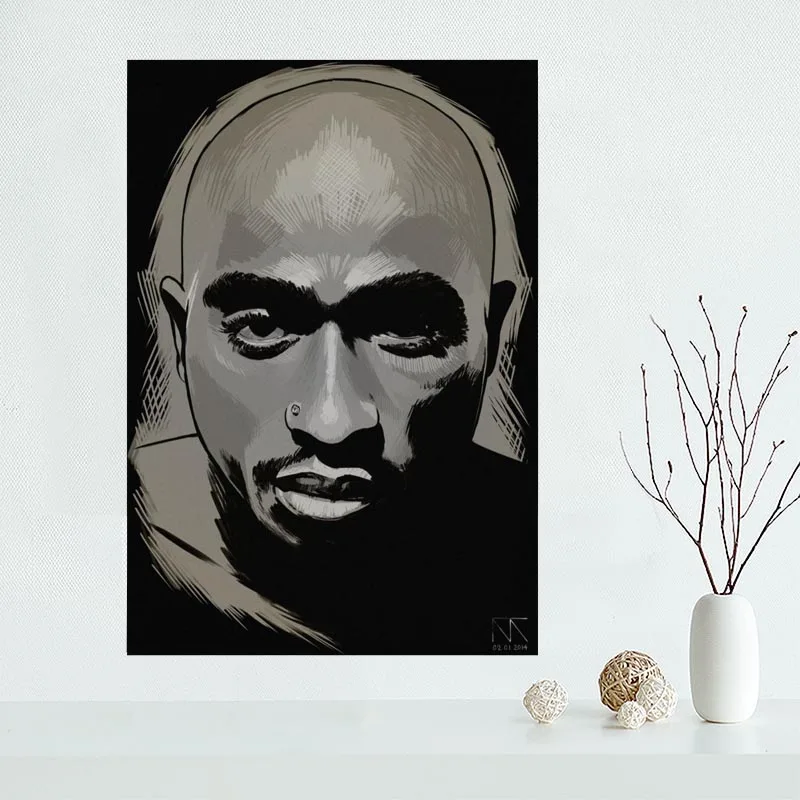 Хороший на заказ 2PAC, Тупак Холст плакат печать живопись искусство настенный Шелковый плакат ткань печать ткань плакат - Цвет: Сливовый