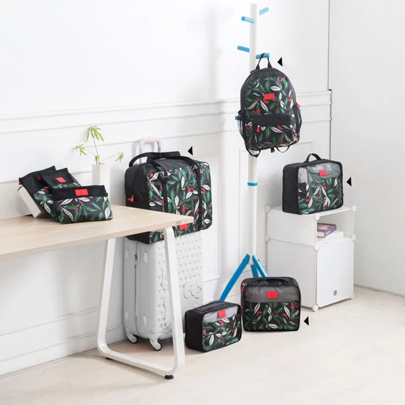 Модный Набор сумок для хранения багажа, 6 шт./компл., контейнер для путешествий, чемодан-органайзер, чехол для хранения одежды