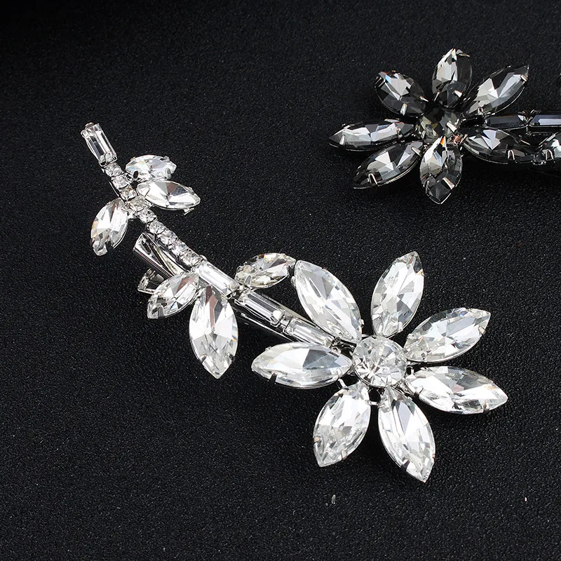 

le liin Bridal Barrette silver Bridal Rhinestone Crystal Bridal Comb Wedding Hair Piece Giselle Hair Clip