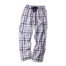 Весна осень женские Хлопковые Штаны для сна для женщин размера плюс брюки для сна Пижама повседневные клетчатые Пижамные штаны