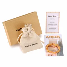 Raw Baltic Amber Teething Bracelet for Baby(Lemon Raw) – Gift Box – 2 Sizes – Lab Tested