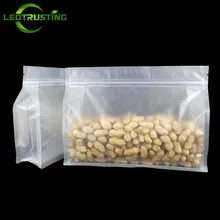 Leotrustting – sac en plastique mat à fermeture éclair 3D, 50 pièces, translucide givré, pour café, collation, sucre, grains, sac d'emballage, sac cadeau en plastique