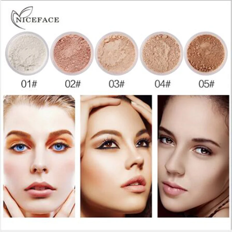 NICEFACE Водонепроницаемая матовая рассыпчатая пудра для макияжа лица для женщин долговечная пудра для контроля масла косметика для блеска лица