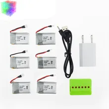 Syma X5C rc 3.7 v 500 mah bateria Lipo 6 pcs e um carregador com plug para syma x5 x5sc x5sc H5C X5A zangão Helicóptero parte atacado
