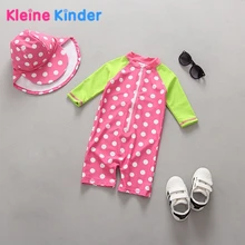 0-36 months Child Swimwear Anti-UV Sunblock Lengthy Sleeve One Piece Swimsuit Lady Beachwear Youngsters Ladies Swimsuits Swimming Go well with