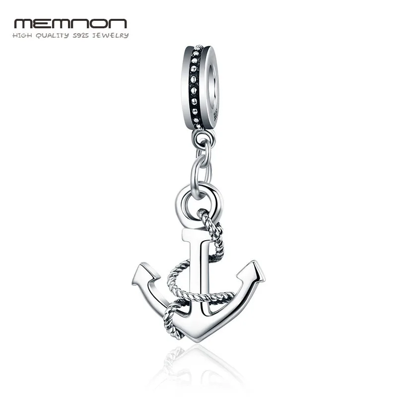 

M Genuine 100% 925 Sterling Silver Popular Rope & Anchor Pendant Charm fit Women Bracelet & Necklaces DIY Jewelry MCC538