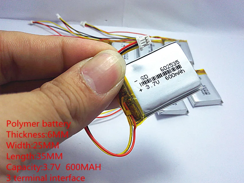 Полимерная литиевая батарея 582535 3,7 в, 602535 062535 может быть настроена CE FCC ROHS MSDS сертификация качества