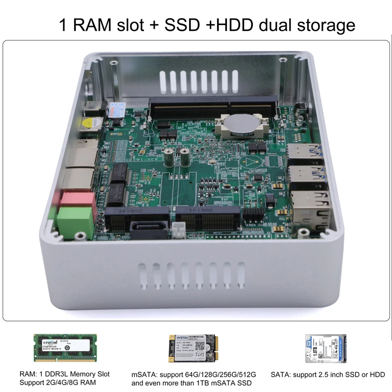 HYSTOU Intel NUC i5 7200U 5200U безвентиляторный мини ПК Windows 10 X86 i3 6006U 7100U маленький настольный