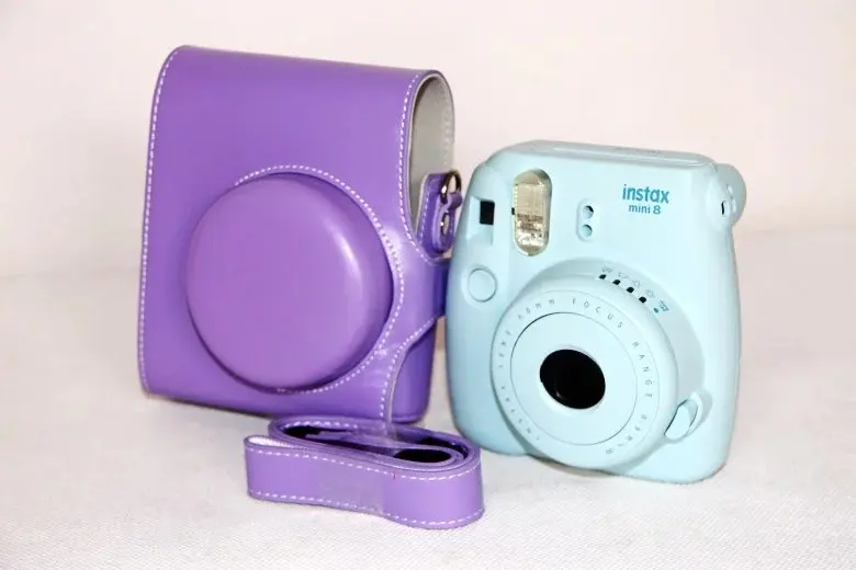 Кожаная камера видео сумка чехол протектор для камеры Fuji Fujifilm Instax Mini 8 Mini 7 - Цвет: Purple