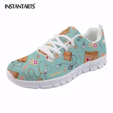 INSTANTARTS/повседневные женские кроссовки на плоской подошве; обувь с милым принтом медсестры; дышащая сетчатая обувь на плоской подошве для девочек-подростков; весенняя женская обувь